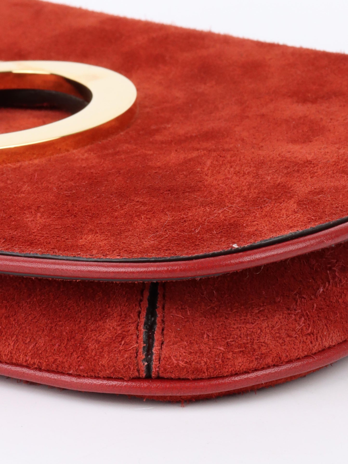 Gucci Blondie Red Suede Shoulder Bag.
