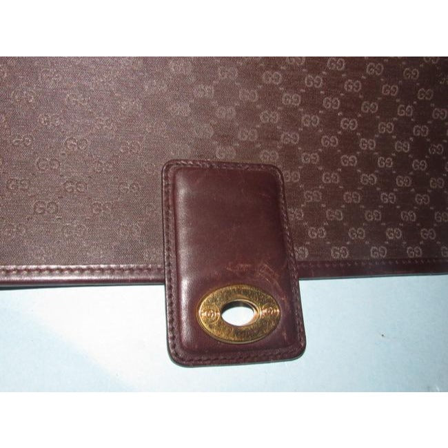 Gucci Vintage Pursesdesigner Purses Brown Small G Logo Print Coated Canvas And Brown Leather Leather