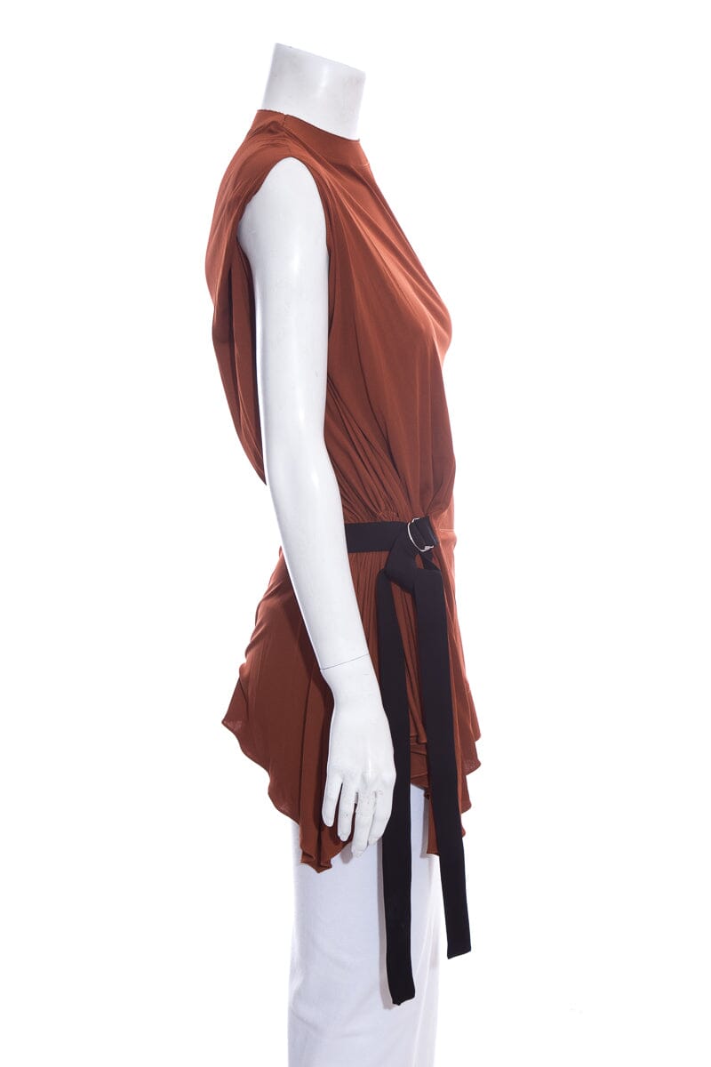Louis Vuitton Burnt Orange Sleeveless Blouse SZ XS