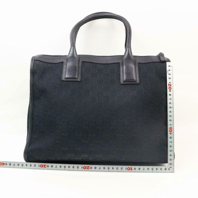 Gucci Xl Guccissima Print Black Leather And Gg Leather Tote