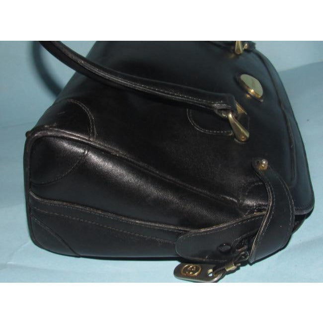 Gucci Vintage Pursesdesigner Purses Glossy Black Leather Satchel