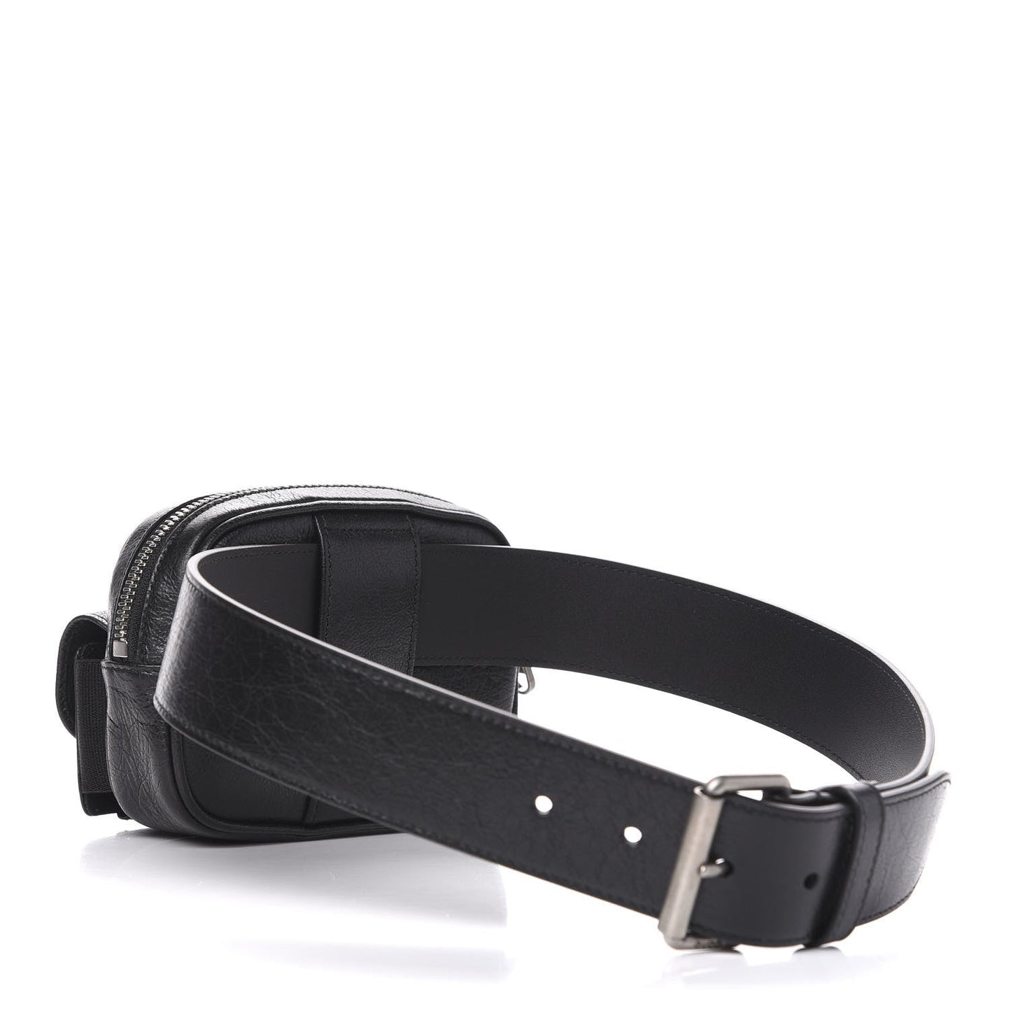 Gucci Marina Morpheus Crackled Leather Belt Bag in Black