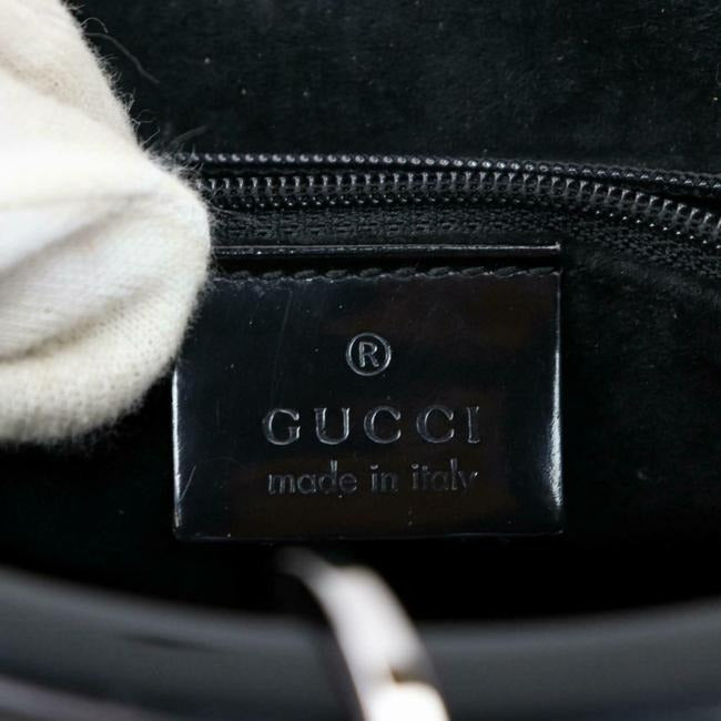 Gucci Black Guccissima Print Canvas/Leather XL Bucket Bag With Resin Handle