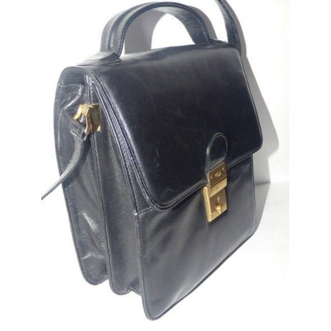 Gucci black smooth leather early Lady Lock two-way