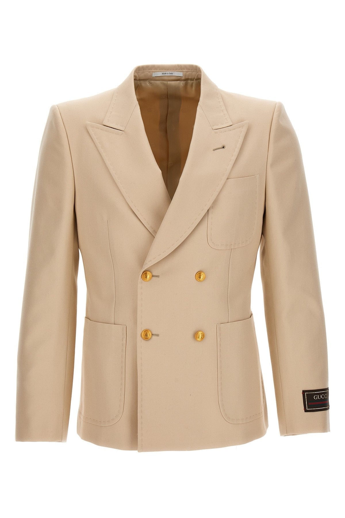 Gucci Men Cotton Double Breast Blazer Jacket