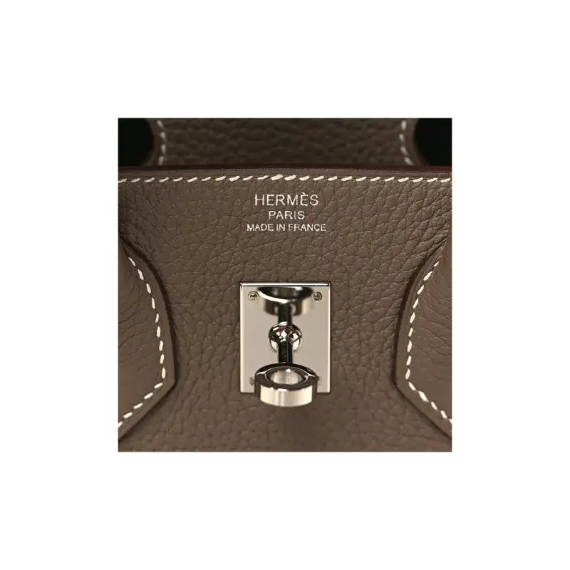 HERMES Birkin Bag Etoupe Elephant Gray togo Leather Handbag (25,28)  silver hardware