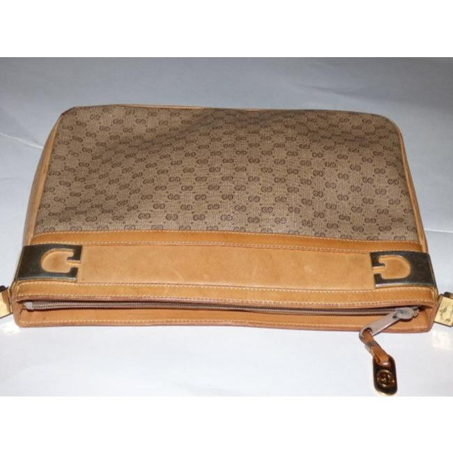 Gucci Micro Guccissima Print Shades Of Brown Coated Canvas And Leather Shoulder Bag