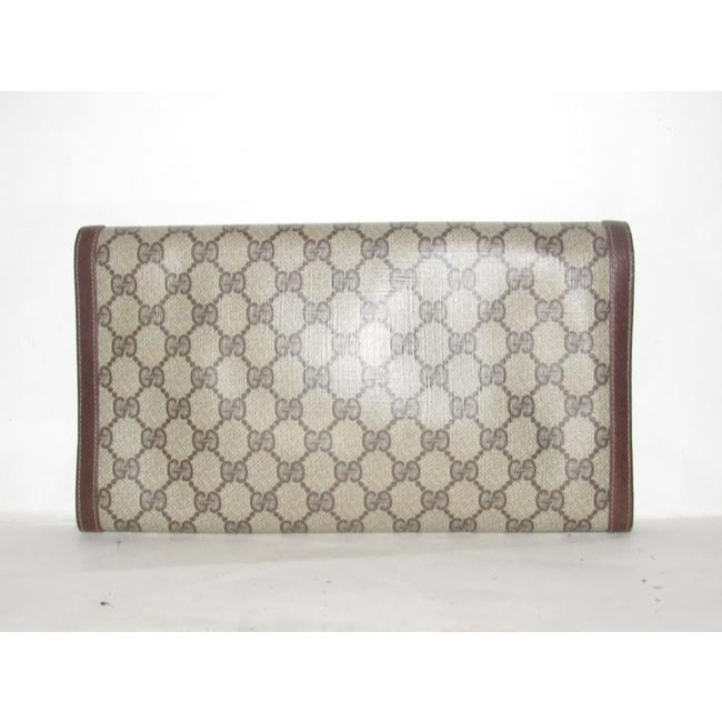 Gucci Vintage Pursesdesigner Purses Large G Logo Print Coated Canvas And Leather In Browns Clutch