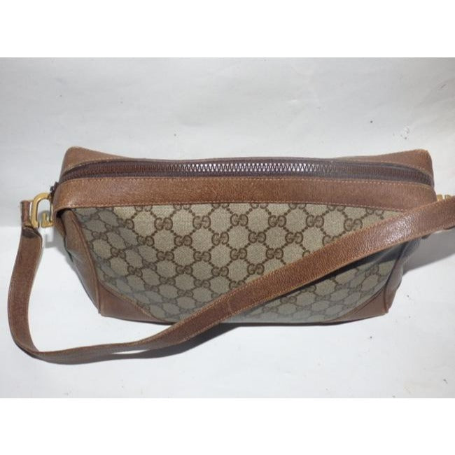 Gucci Sale Designer Purses Large G Logo Print Coated Canvas Brown Leather Red And Green Striped Sides