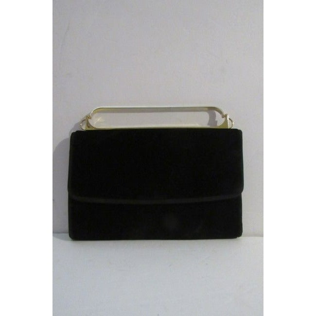 Gucci Evening W Two Way Removable Chain Strap Black Leather Velvet Shoulder Bag