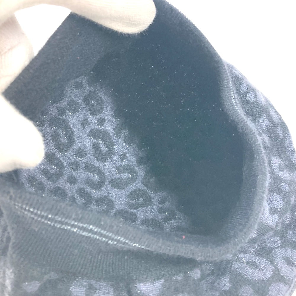 LOUIS VUITTON beret Cashmere, Silk black Leopard leopard print