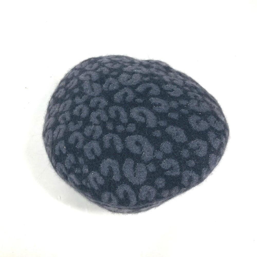 LOUIS VUITTON beret Cashmere, Silk black Leopard leopard print