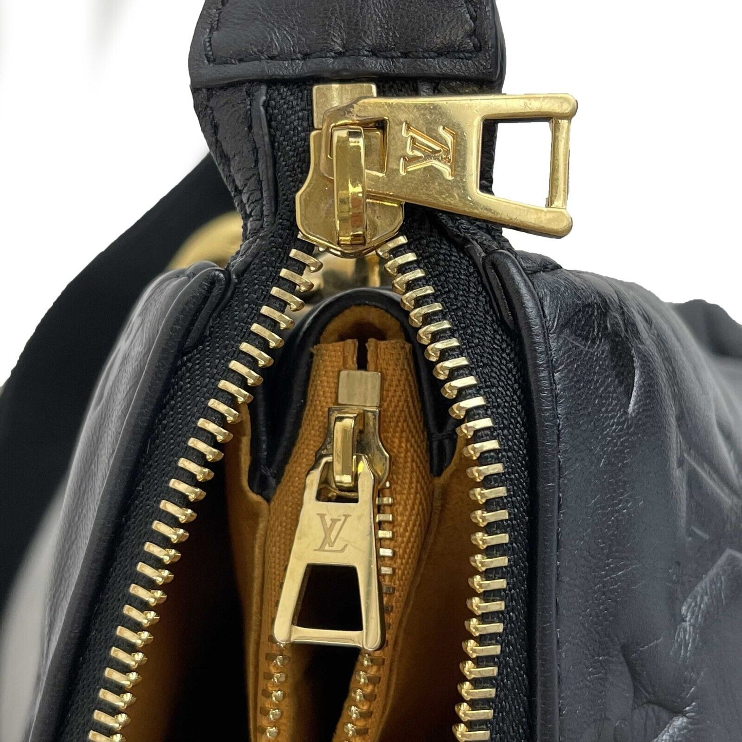 LOUIS VUITTON - Coussin MM - Black Leather Shoulder Bag w/ 2 Straps FULL KIT