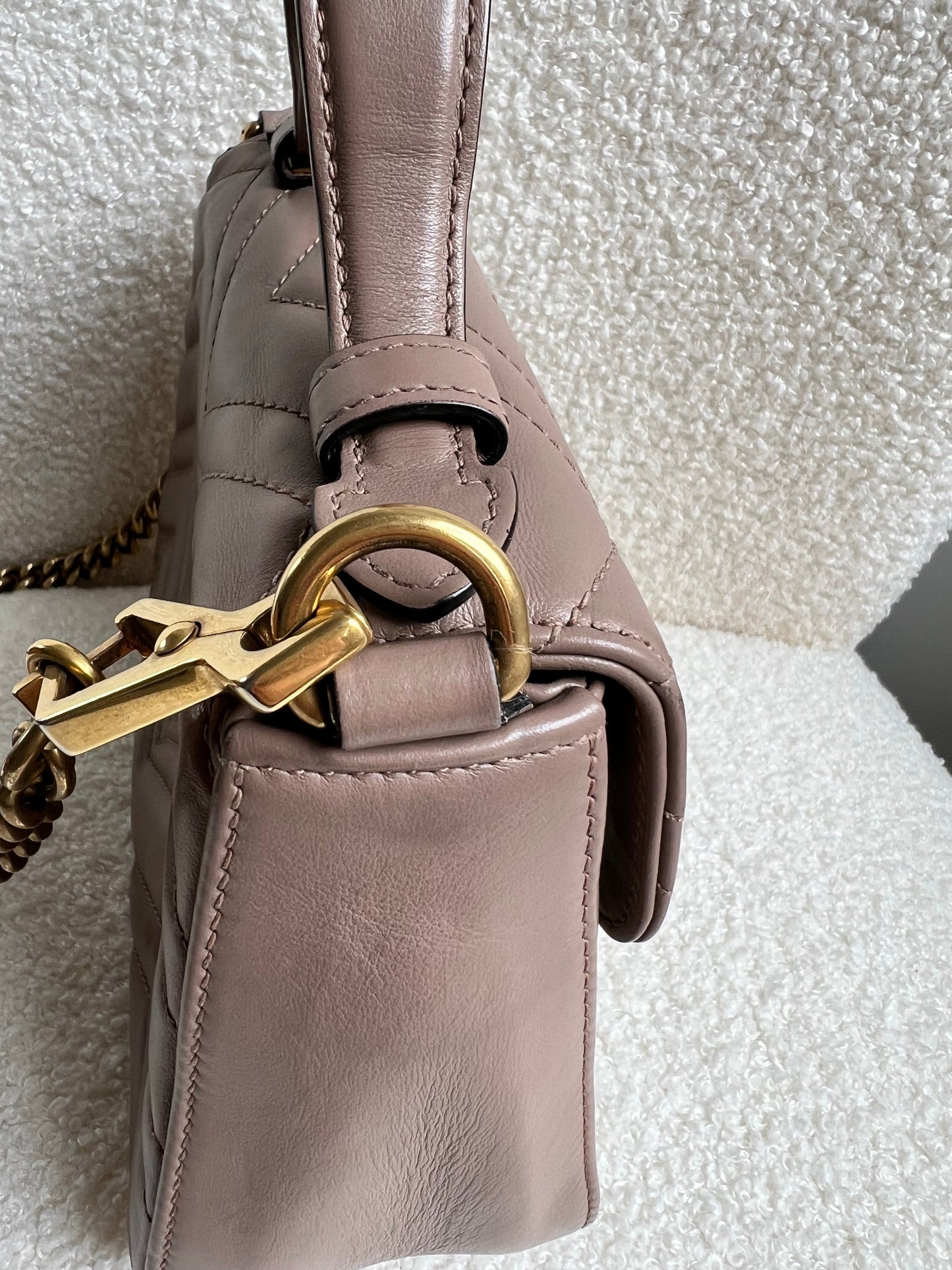 Gucci GG Dusty Pink Marmont Mini Top Handle Bag (RRP £1,890)