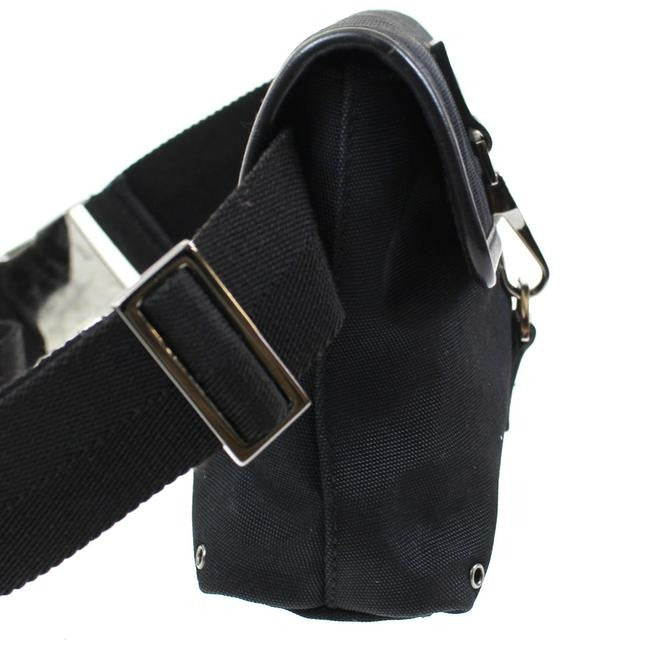 Gucci Black Canvas With A Heavy Canvas Belt And Chrome Accents Bag Fanny Pack Wallet