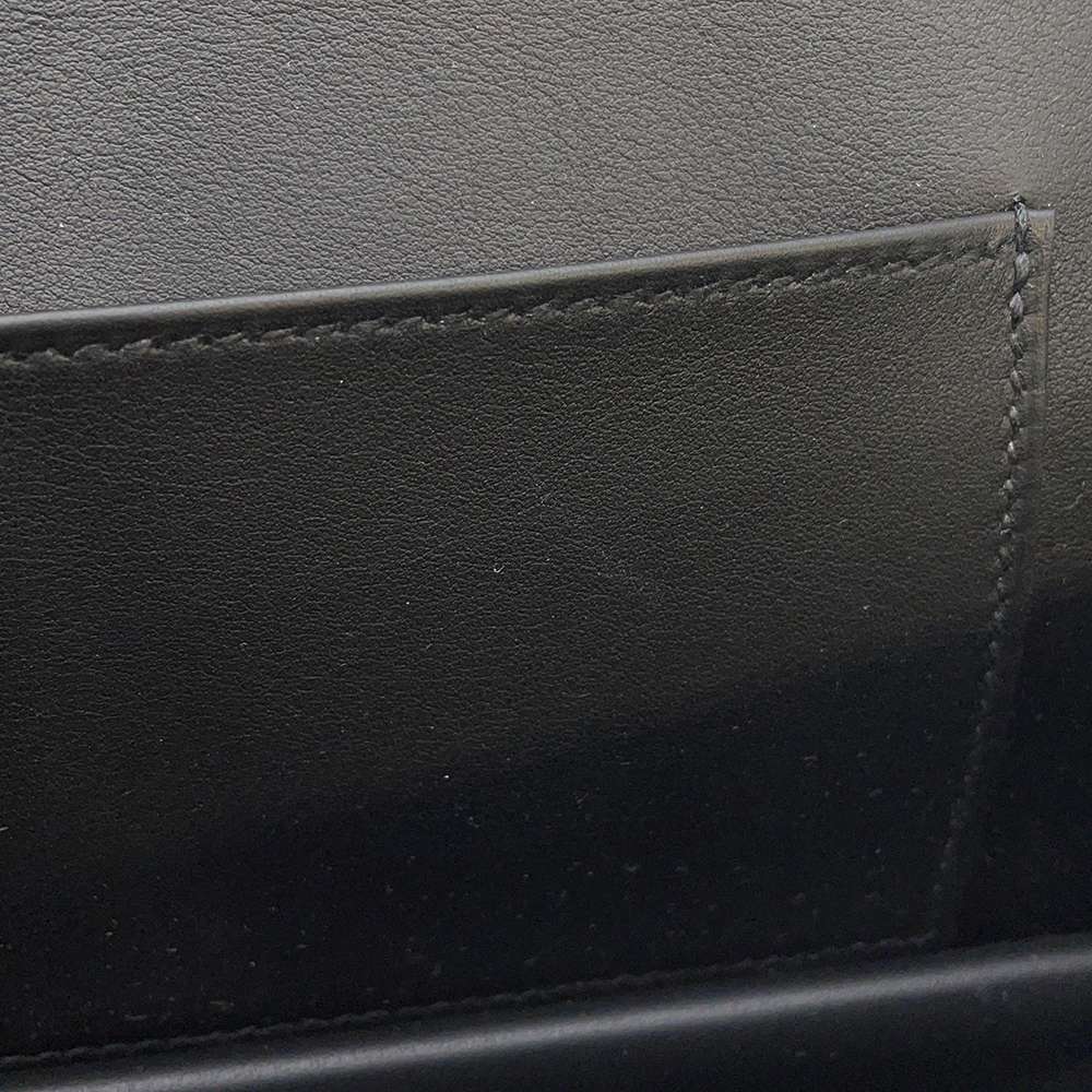 HERMES Pochette Birkin Shadow Black Swift Leather