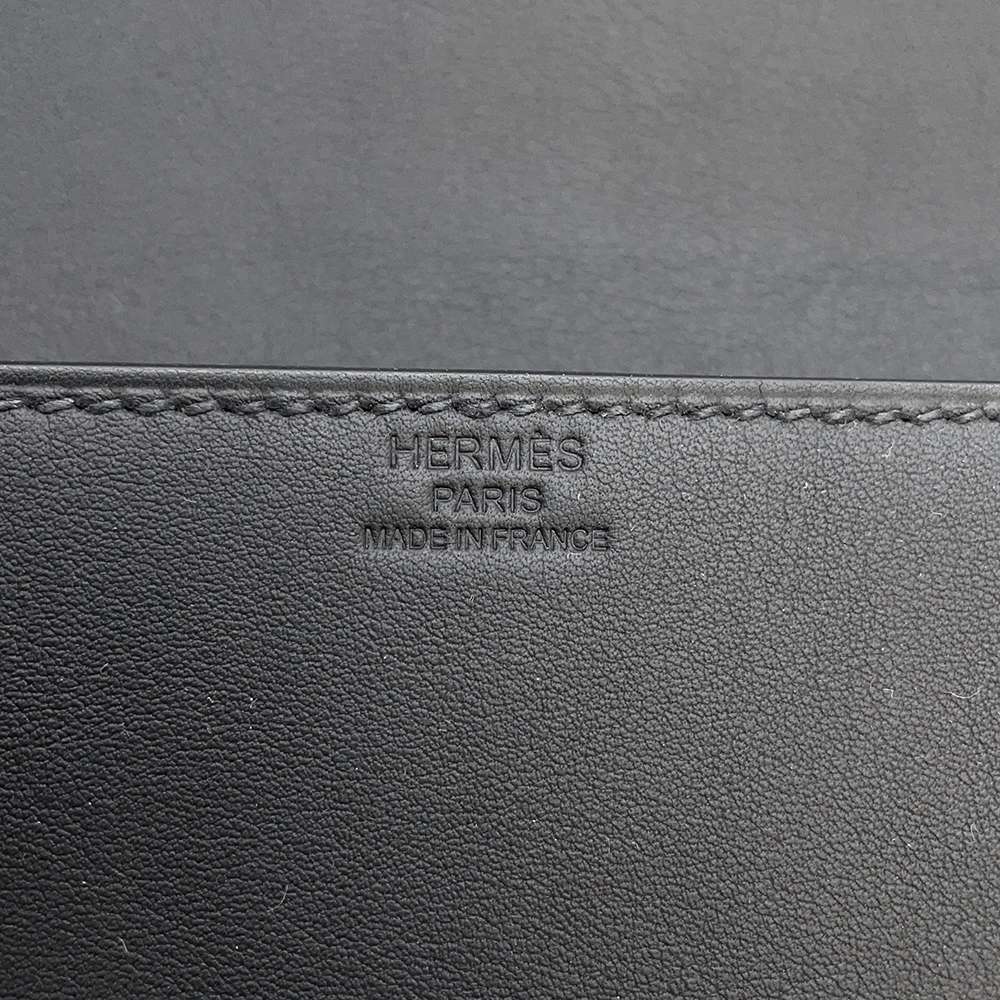 HERMES Pochette Birkin Shadow Black Swift Leather