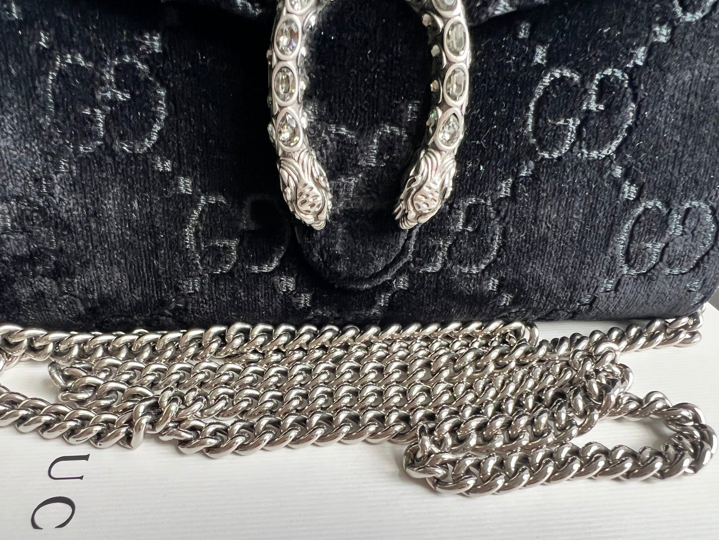 Gucci Black Velvet Dionysus Mini Chain Bag