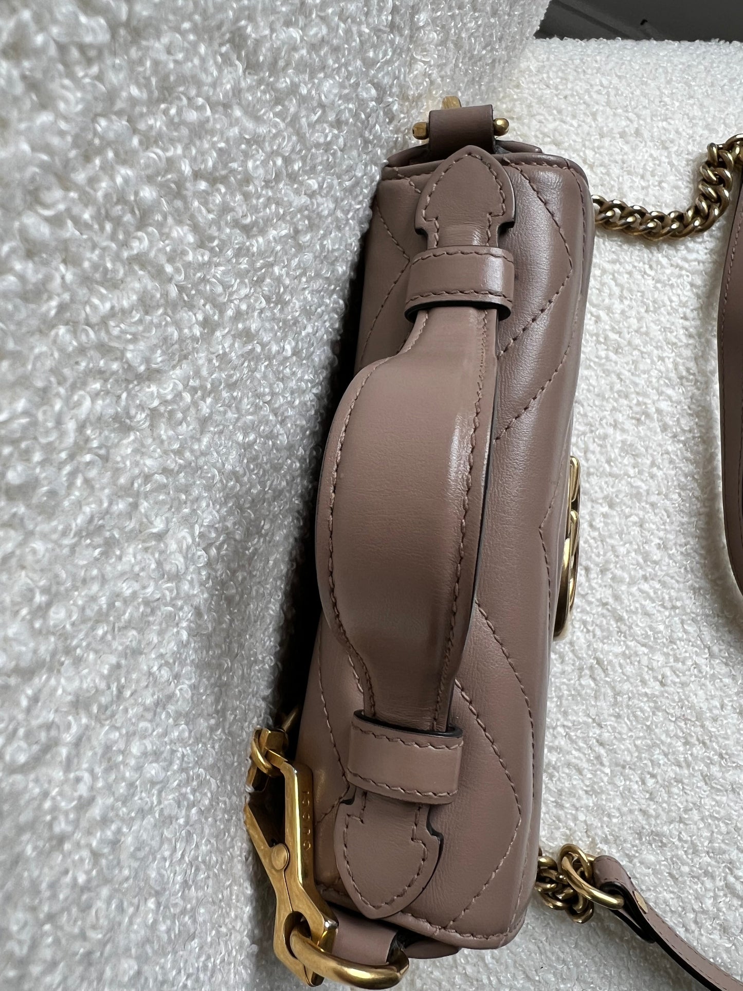 Gucci GG Dusty Pink Marmont Mini Top Handle Bag (RRP £1,890)