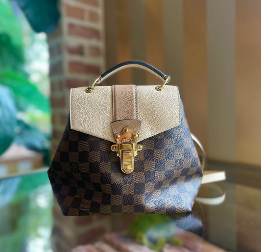 LOUIS VUITTON Clapton Creme Damier Ebene Canvas Backpack