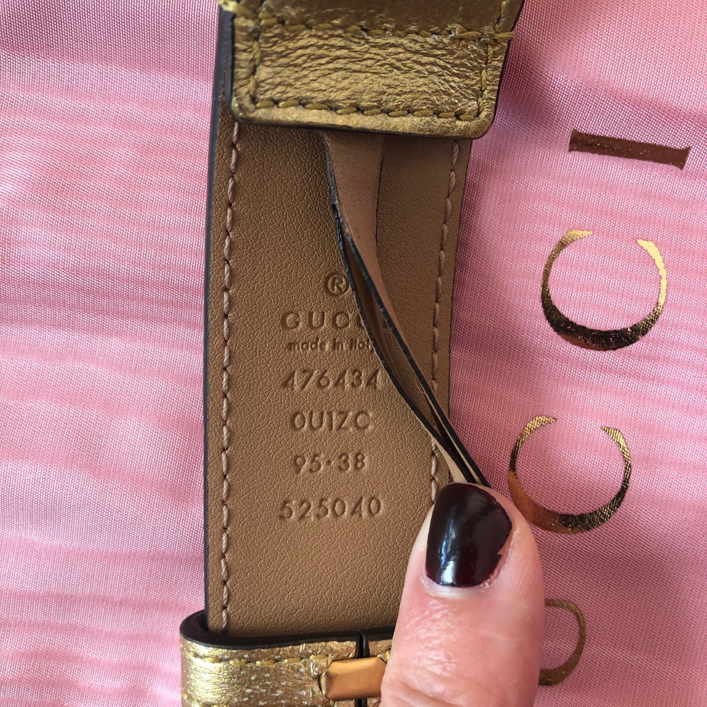 Gucci GG Metallic Matelasse Marmont Belt Bag in Pink and Yellow