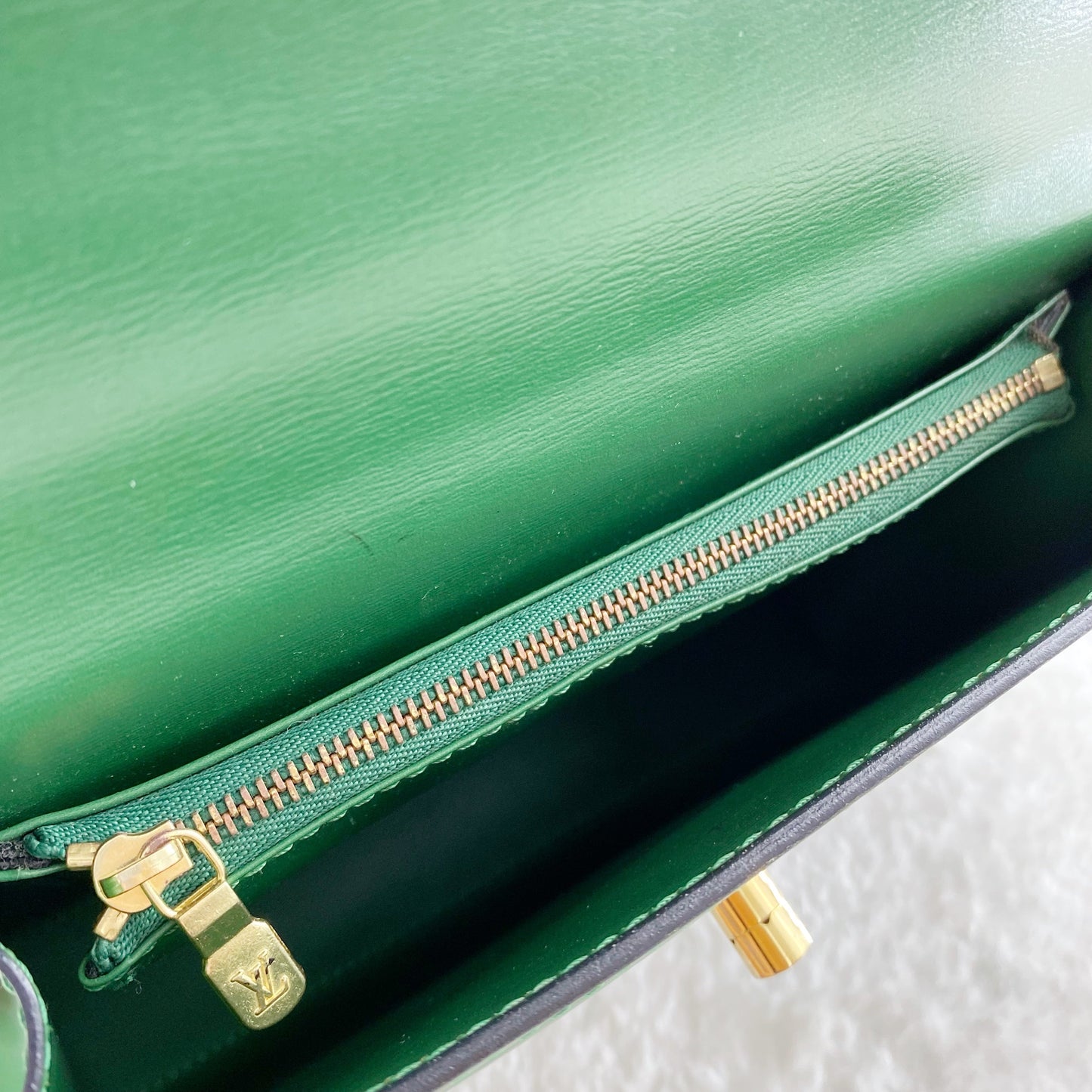 Louis Vuitton Green Leather Marlesherbes Bag