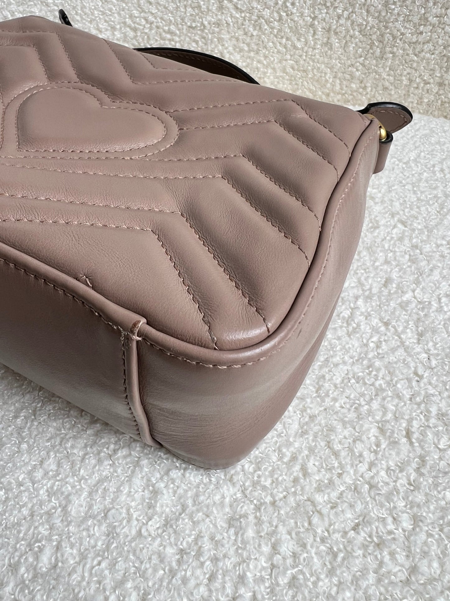 Gucci GG Dusty Pink Marmont Mini Top Handle Bag (RRP £1,890)