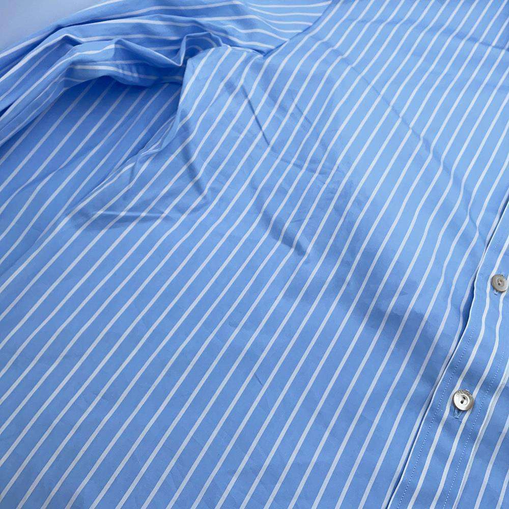 GUCCI Double G Embroidery Striped Shirt Size 41 Blue 680788 Cotton100%
