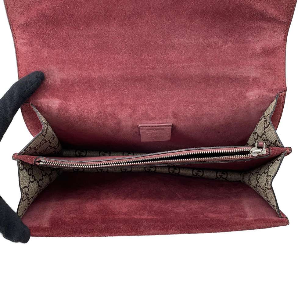 GUCCI Dionysus ChainShoulder Bag Beige/Red 400249 PVC suede