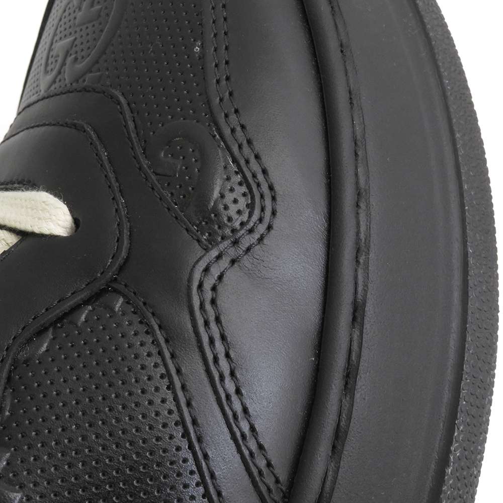 GUCCI GG emboss Sneakers Black 669582 Leather PVC Size 6