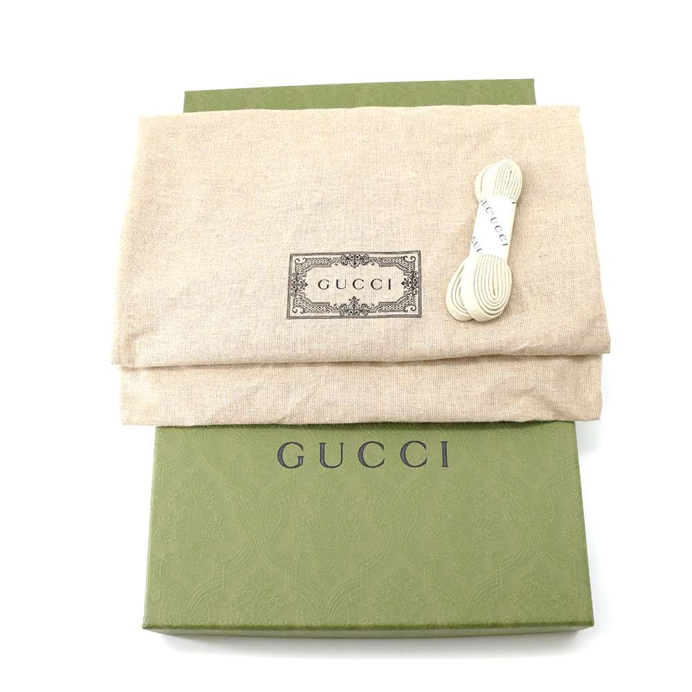 GUCCI GG emboss Sneakers Black 669582 Leather PVC Size 6