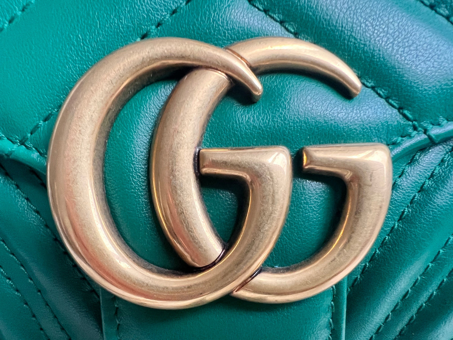 Gucci GG Green Marmont Small Shoulder Bag (RRP £2070)