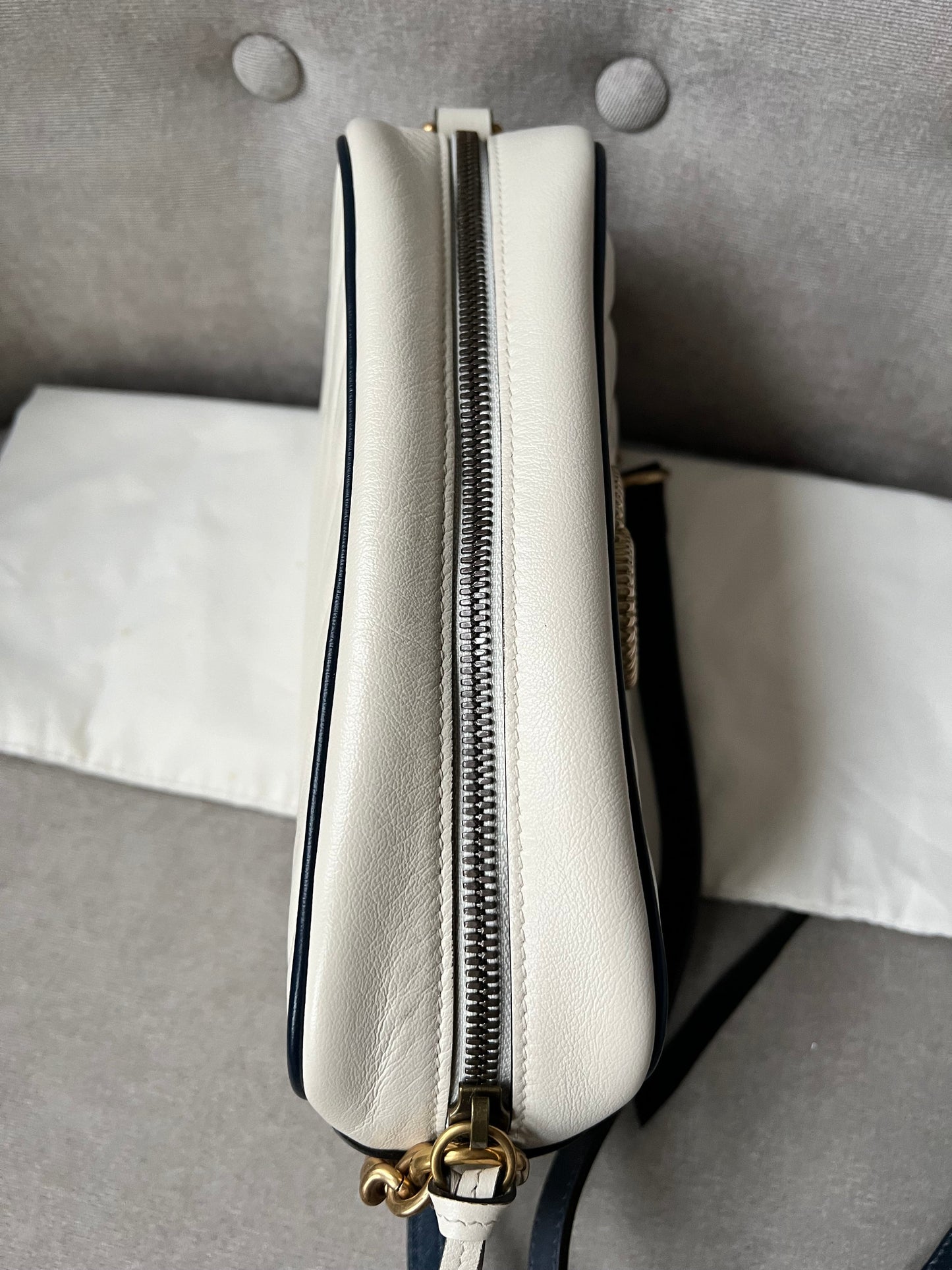 Gucci Torchon GG White Marmont Small Shoulder Bag (RRP £1180)