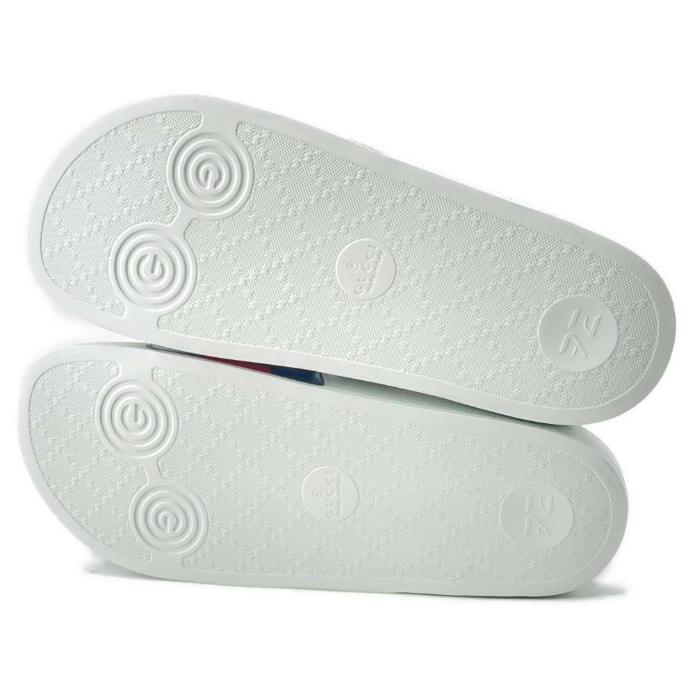 GUCCI Gucci x Palace Logo Slide Sandal GUCCIxPalace Logo Slide Sandals White/Green/Red 723349 Rubber Size 7