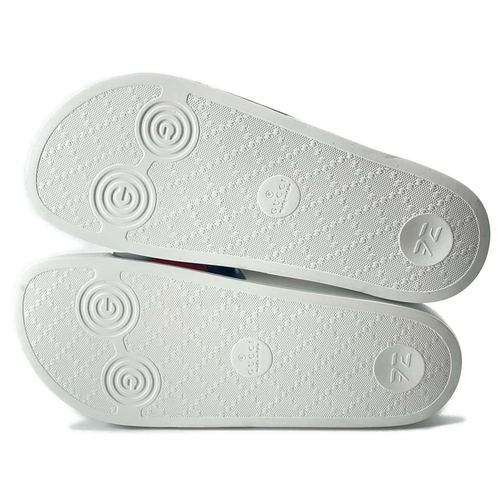 GUCCI Gucci x Palace Logo Slide Sandal GUCCIxPalace Logo Slide Sandals White/Green/Red 723349 Rubber Size 7