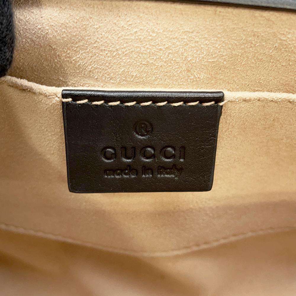GUCCI GG Supreme Padlock ChainShoulder Bag Beige 409487 PVCLeather Size Small