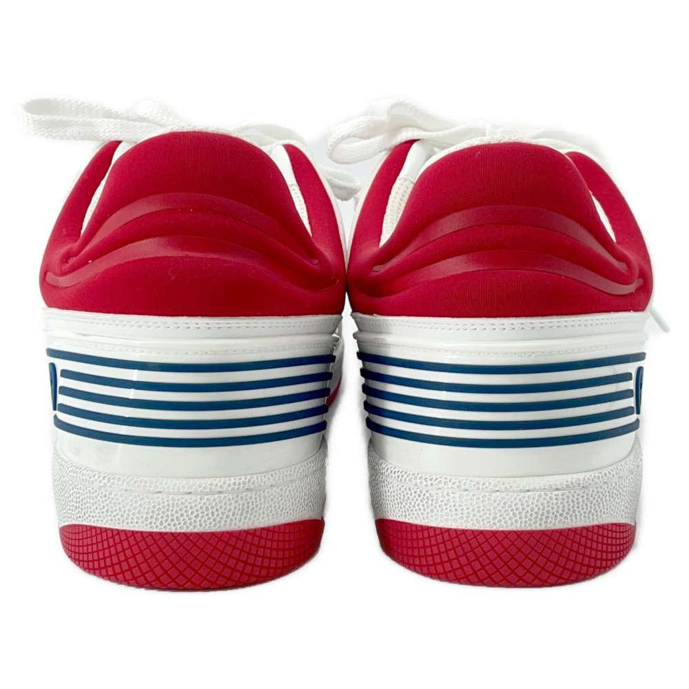 GUCCI Sneakers Basket White/Red/Navy 697882 Leather Rubber Size 9.5