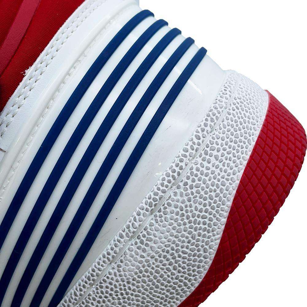 GUCCI Sneakers Basket White/Red/Navy 697882 Leather Rubber Size 9.5