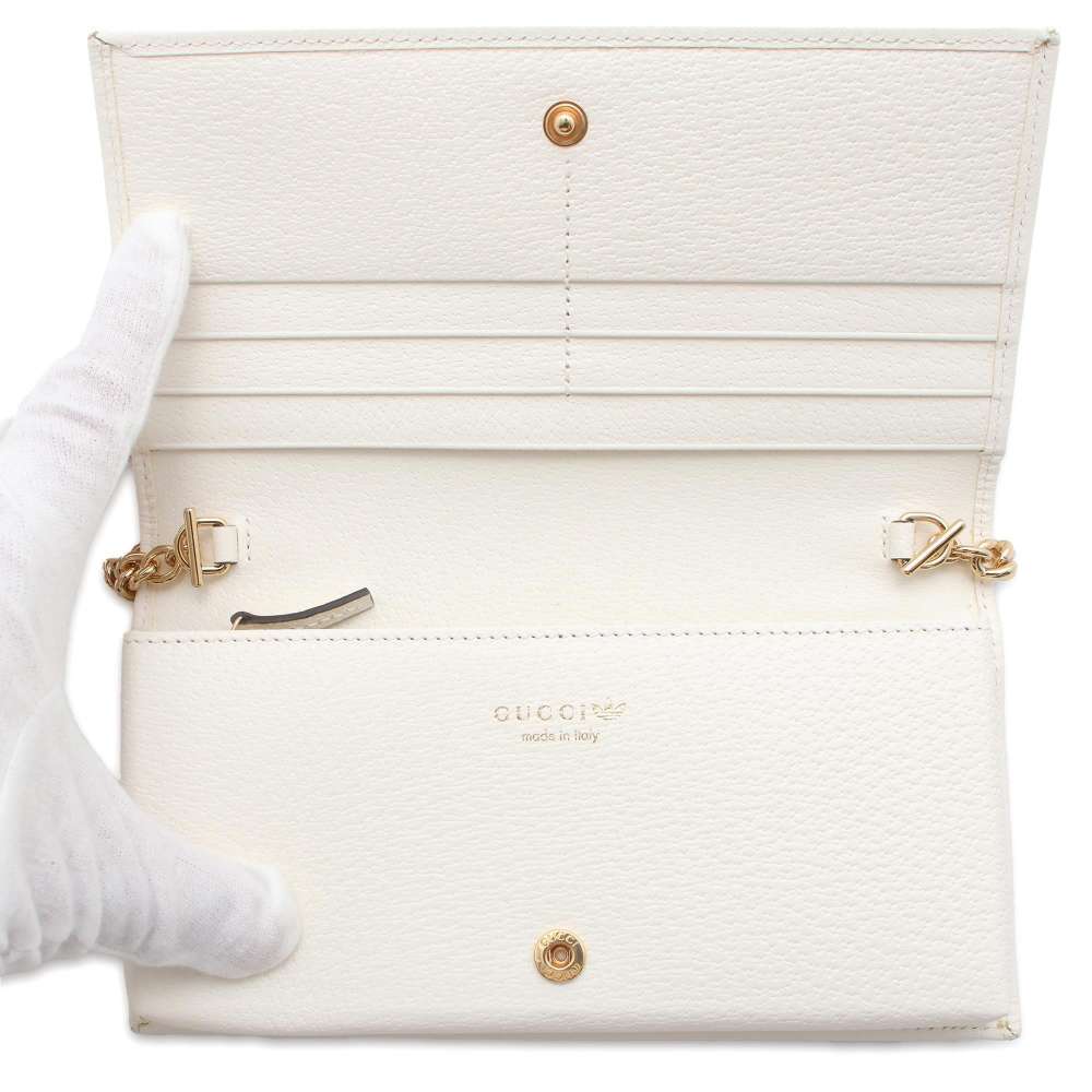 GUCCI adidas Collaboration Chain Wallet Red/White 621892 Leather