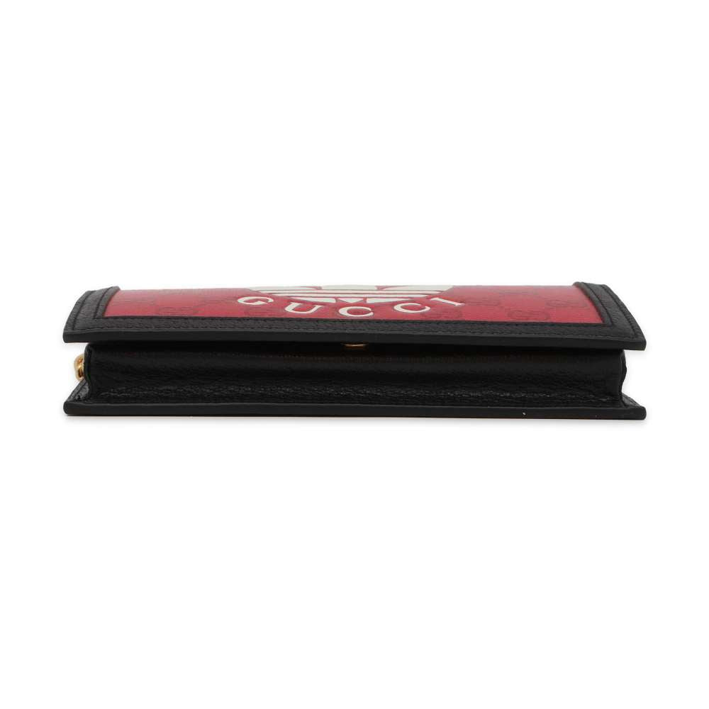 GUCCI adidas Collaboration Chain Wallet Red/Black 621892 GG CrystalCanvas/Leather