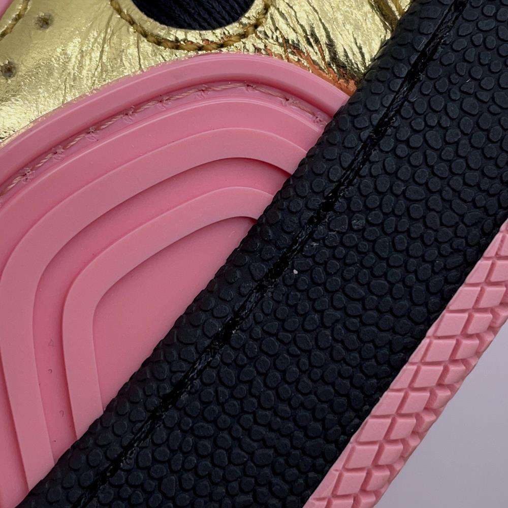 GUCCI BASKET LOW Sneakers Gold/Black/Pink 725905 Leather Rubber Size 38.5