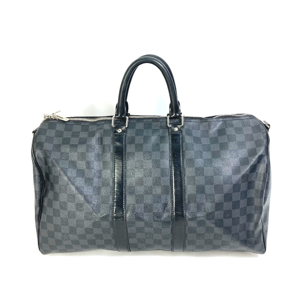 LOUIS VUITTON Boston Duffel bag N41418 Damier Grafitto Canvas black Damier Grafitte Keepall  bandouliere45