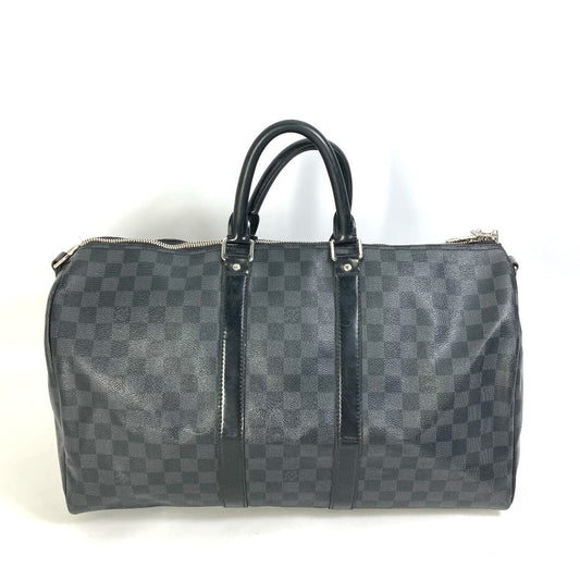 LOUIS VUITTON Boston Duffel bag N41418 Damier Grafitto Canvas black Damier Grafitte Keepall  bandouliere45