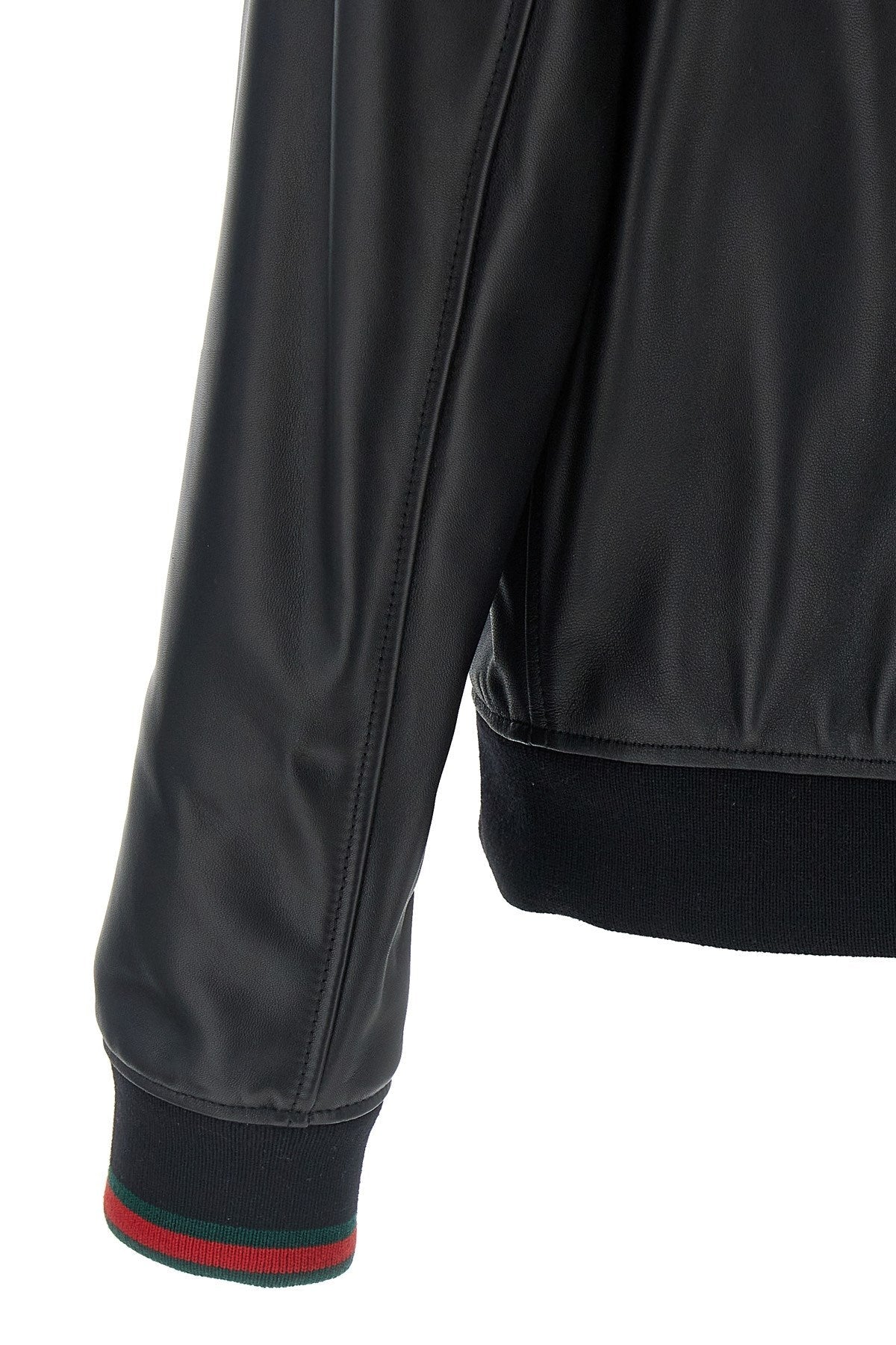 Gucci Men Leather Bomber Jacket