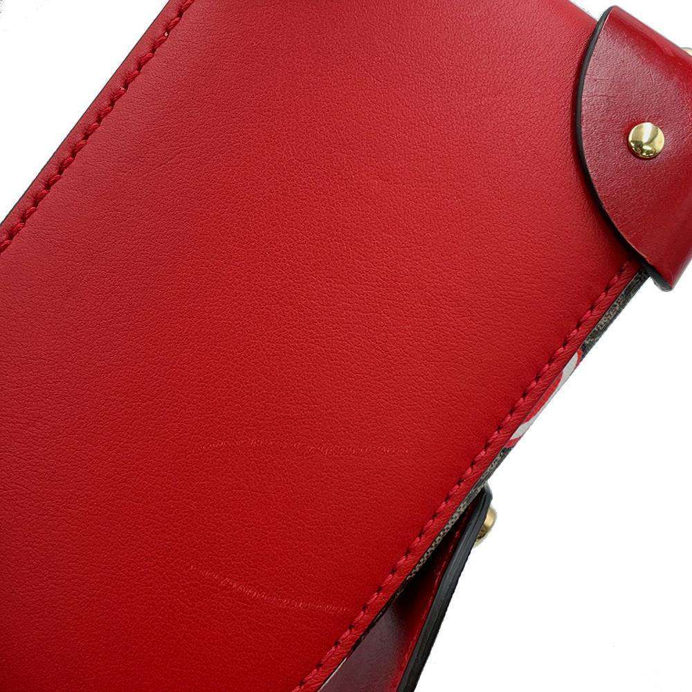 GUCCI GG Apple Bamboo 2way Bag Beige/Red 603221 GG SupremeCanvas