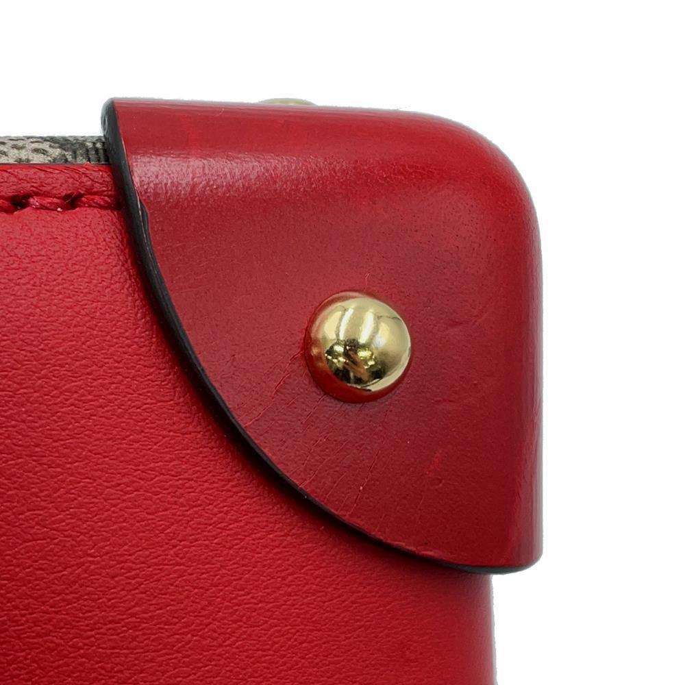 GUCCI GG Apple Bamboo 2way Bag Beige/Red 603221 GG SupremeCanvas