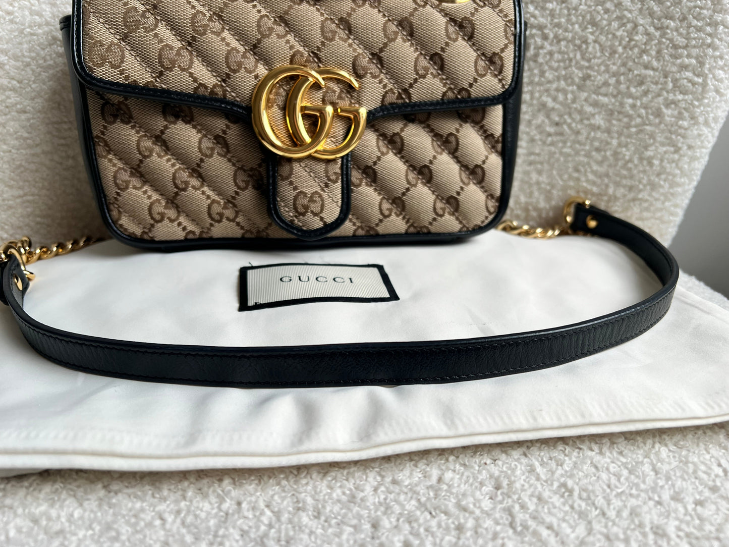 Gucci GG Beige Marmont Mini Shoulder Bag (RRP £1,470)