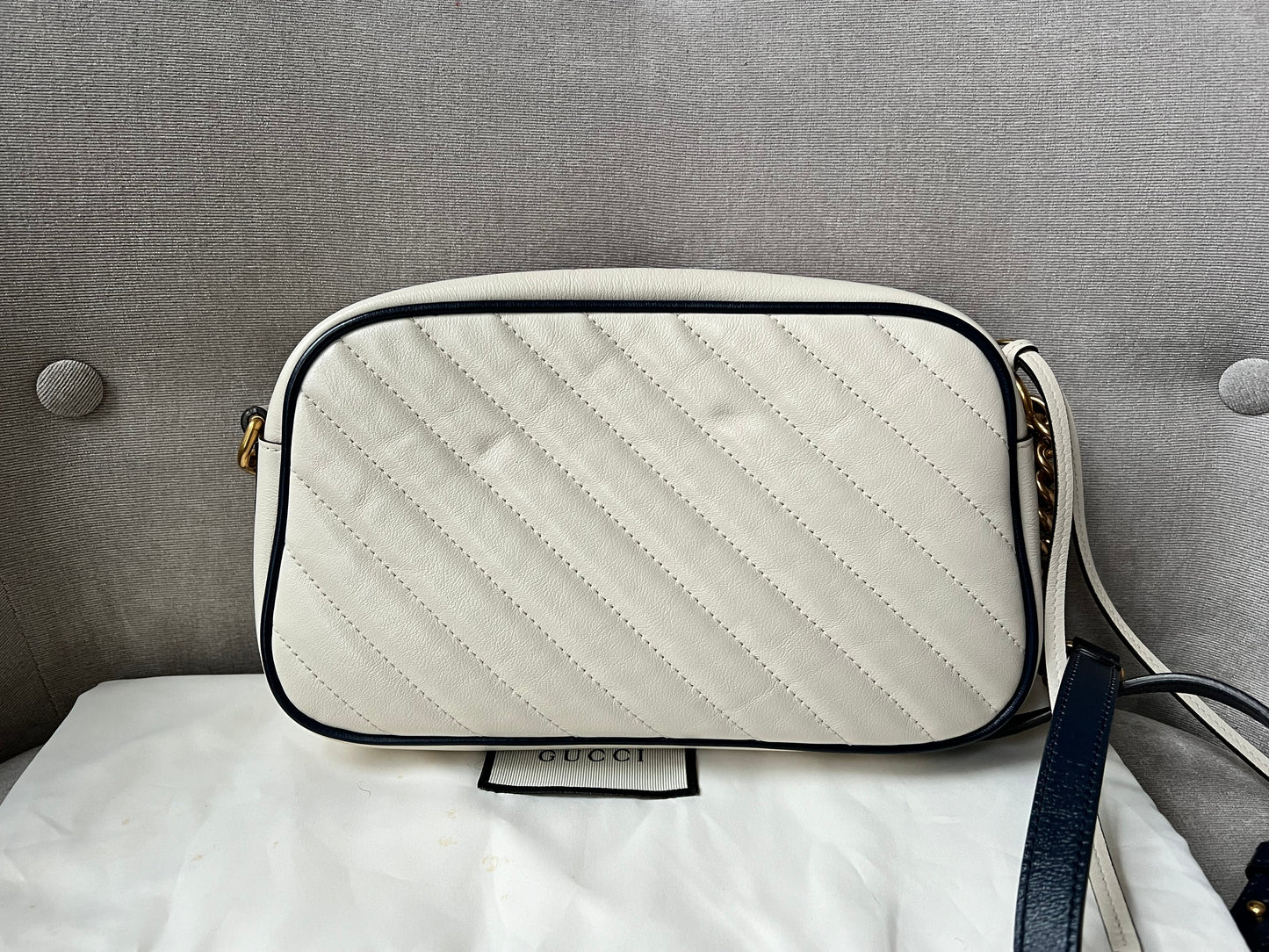 Gucci Torchon GG White Marmont Small Shoulder Bag (RRP £1180)