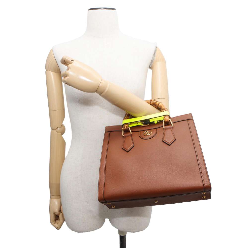 GUCCI Diana Bamboo Handle 2wayHandbag Brown 660195 Leather Size Small