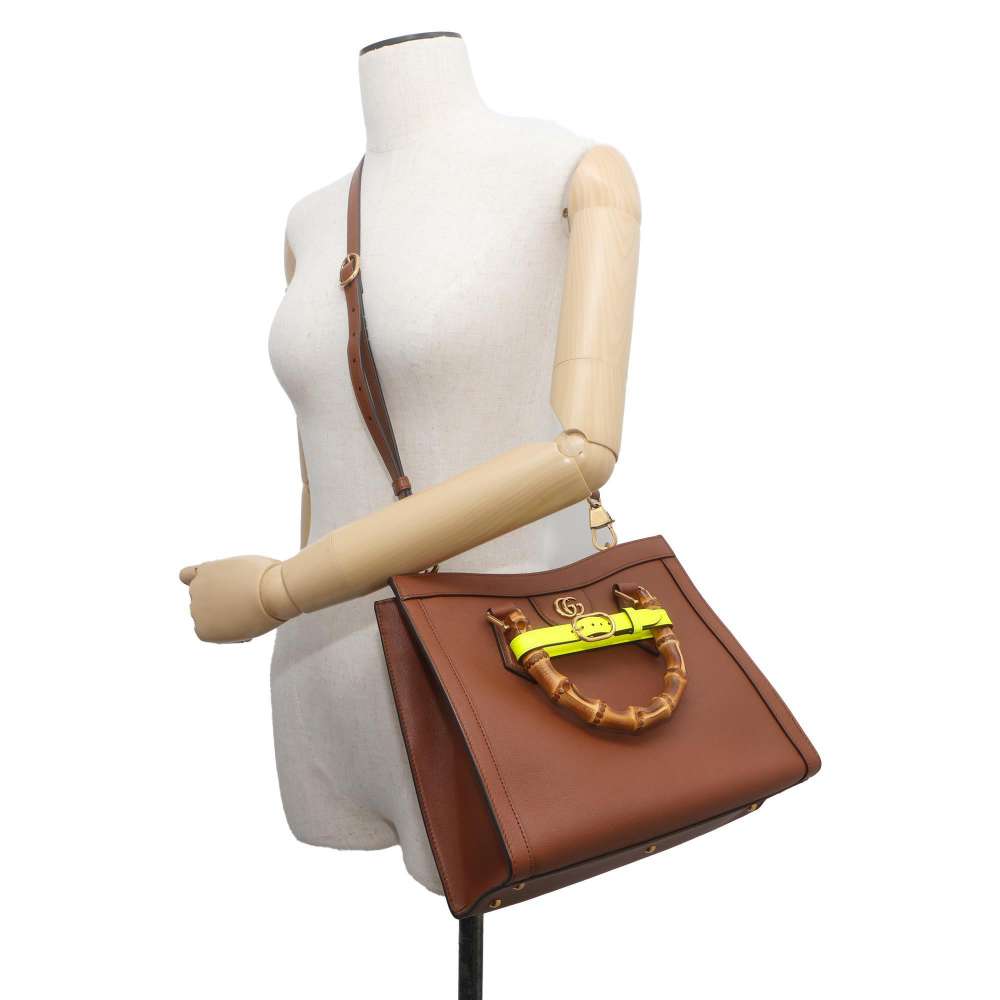 GUCCI Diana Bamboo Handle 2wayHandbag Brown 660195 Leather Size Small